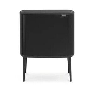 Brabantia Bo Dual Compartment 3x6 Gal Trash Can Black Soft-Close Modern Design